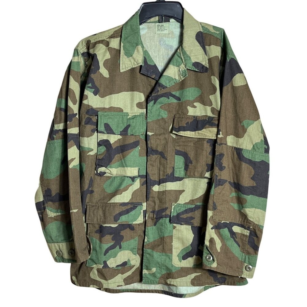 US Military BDU Coat Woodland Camo Combat 50/50 Ripstop Army Surplus Mens M-Reg